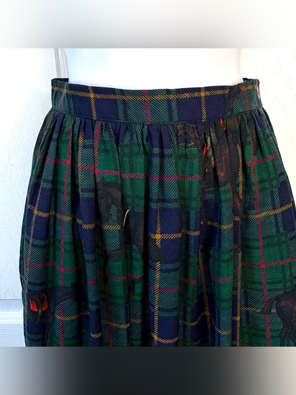 Vintage Ralph Lauren Polo Pleated Tartan Plaid Equestrian Horse Skirt Size 6 - Picture 2 of 7